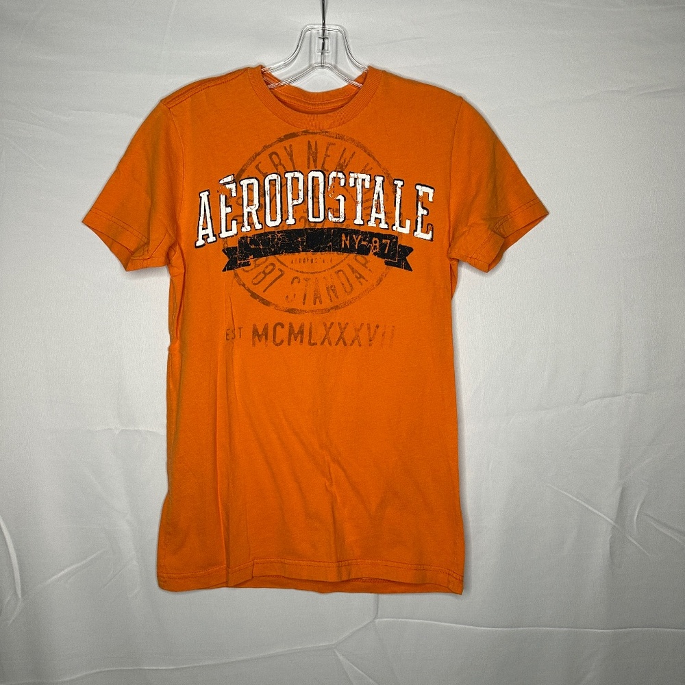 Aéropostale Orange Short Sleeve Logo Tee